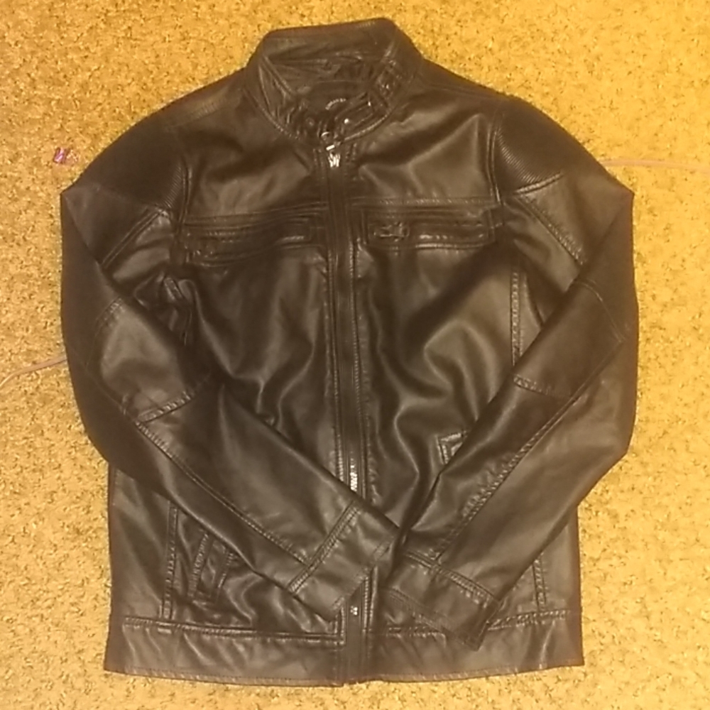 Black leather jacket